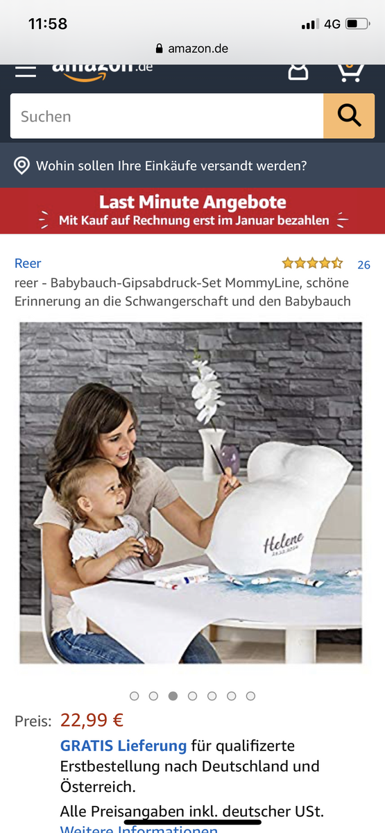 слепок живота