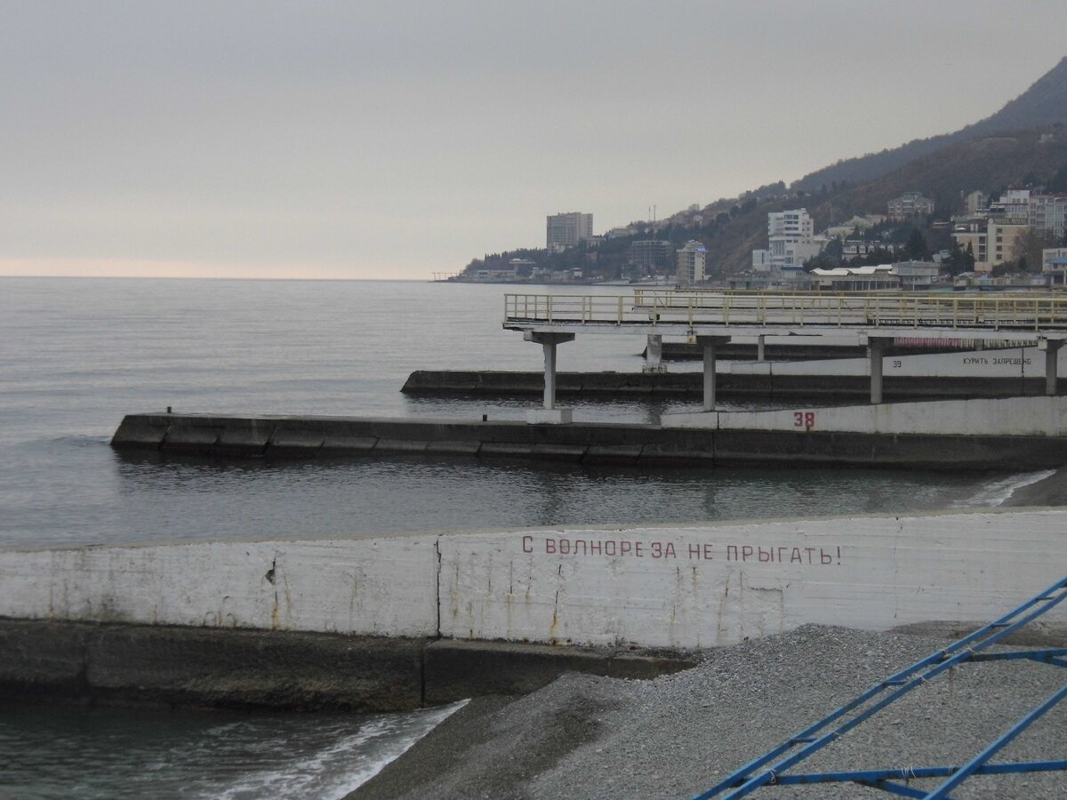 Набережная Алушты волнорезы