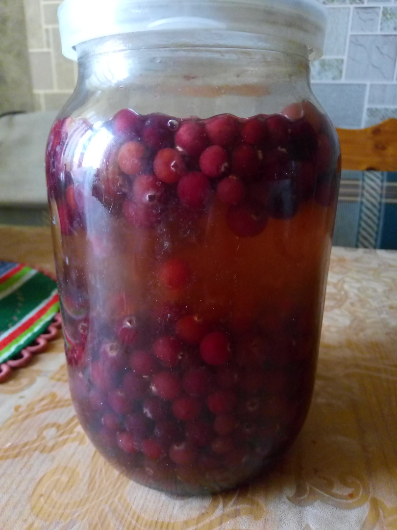 Клюква настаивается на водке