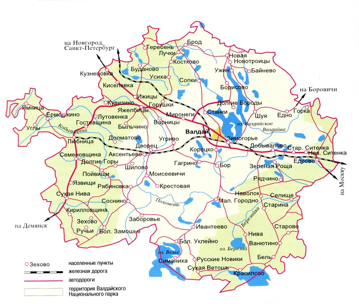 Карта волотовского района новгородской области с деревнями и дорогами