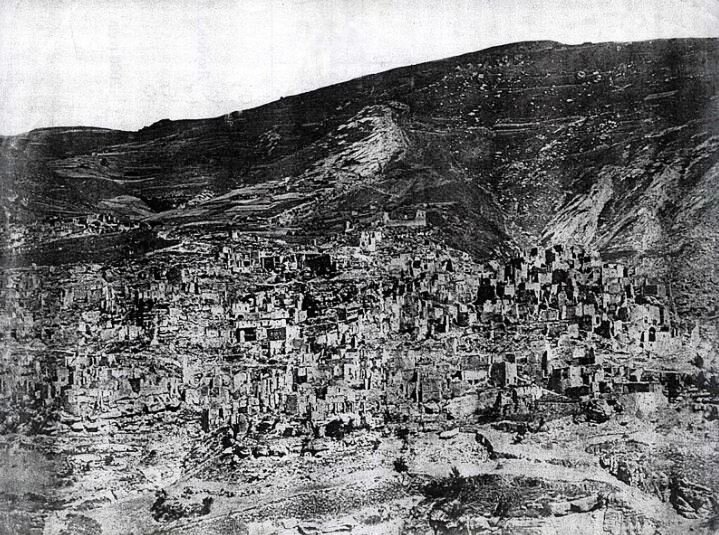 Сожженный аул Согратль в Дагестане в 1877 году (с сайта sogratl.net)