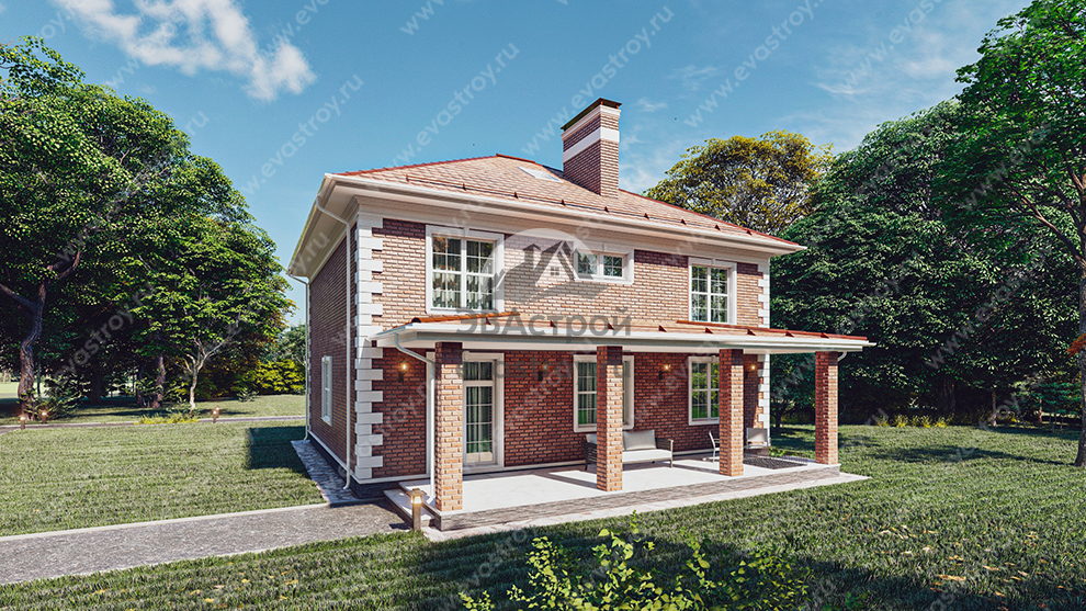 Проект двухэтажного дома 229 м2 с террасой и крыльцом - 11-229