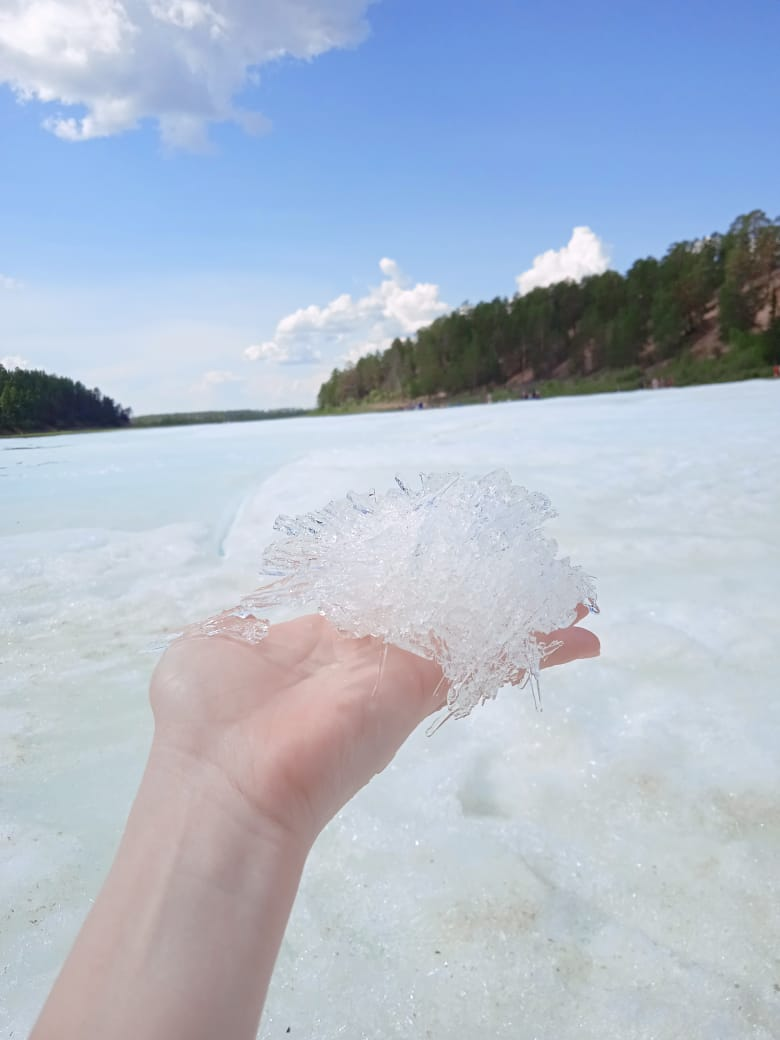 Все во льду, до 2 метра в длину, в течении лета ледник постоянно тает.