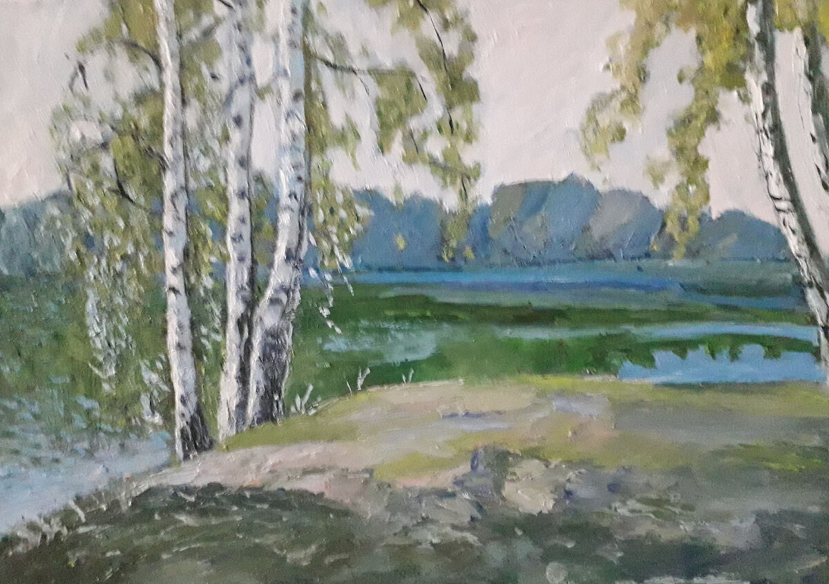 Весна, оргалит, масло, Попова Марина, по мотивам Епишина