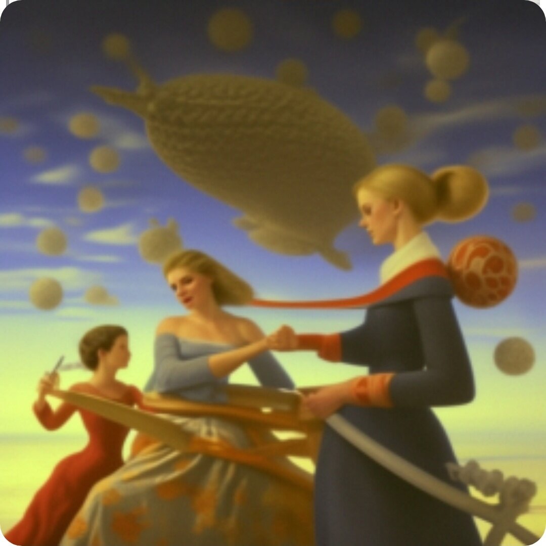 Такая вот связь поколений, но как-то тревожно от этой картинки