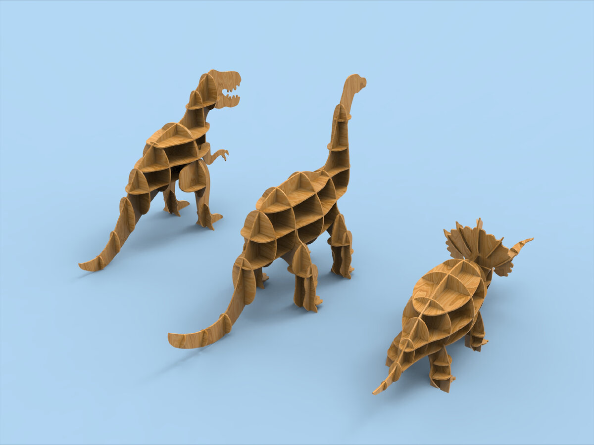 Динозаврики (игрушка и 3D пазл) своими руками