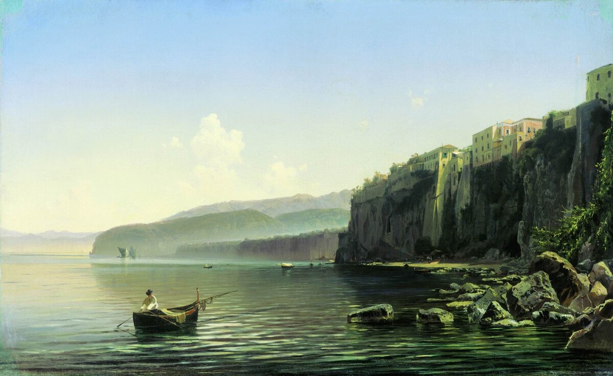 Алексей Боголюбов. Берег моря (Сорренто). 1850-е. Холст, масло. 48 x 78. Воронежский областной художественный музей им. И.Н. Крамского