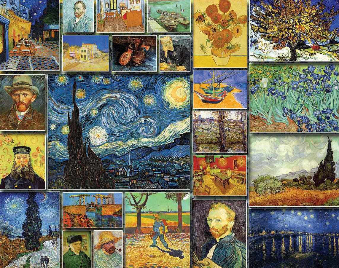 Коллаж из работ В'инсента В'илема фан Хоха.