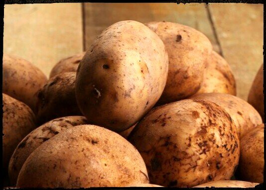 Неочищенные картофель.