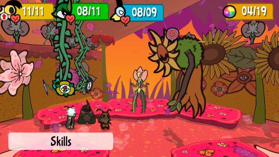 Тут постоянно, даже в бою, падают листья — выглядит очень атмосферно и красиво.
