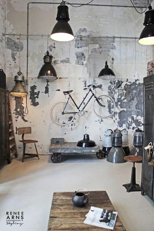 Пример индустриального стиля, фото с Pinterest