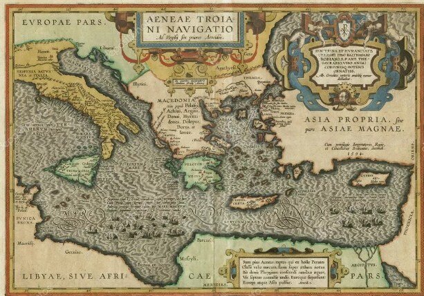 Старинная карта Средиземного моря. источник Яндекс картинки