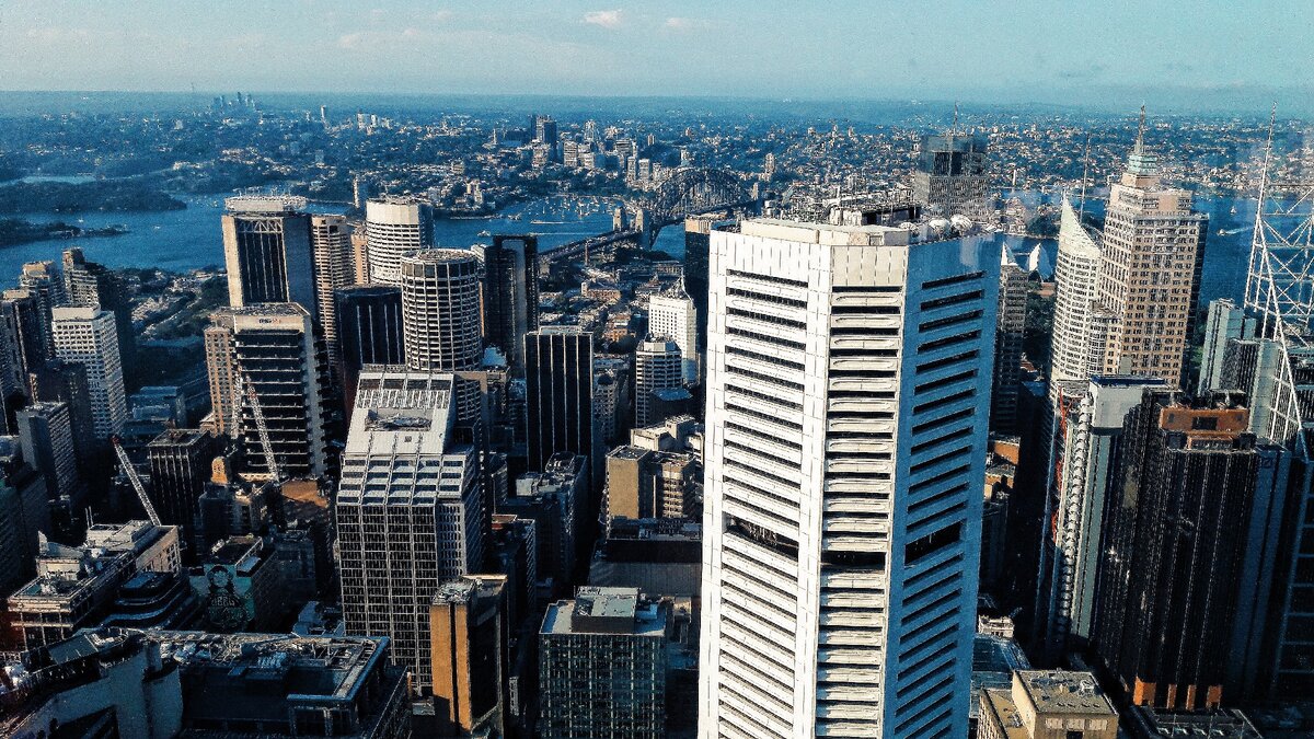 Вид на Сидней с телебашни Sydney Tower Eye 
