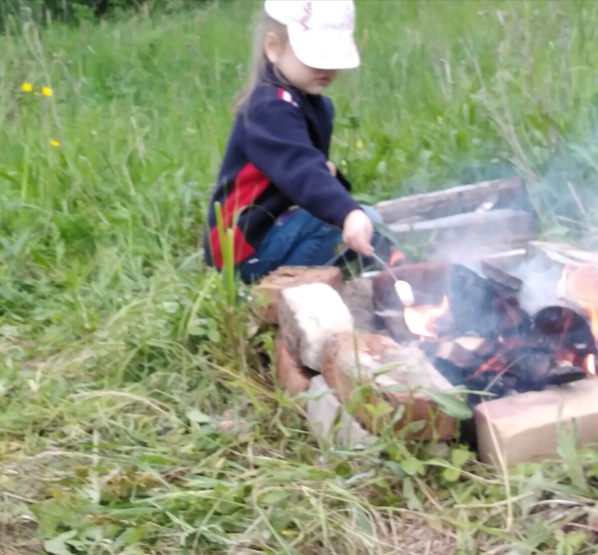 Нет времени играть и любоваться природой - надо жарить шашлыки... 