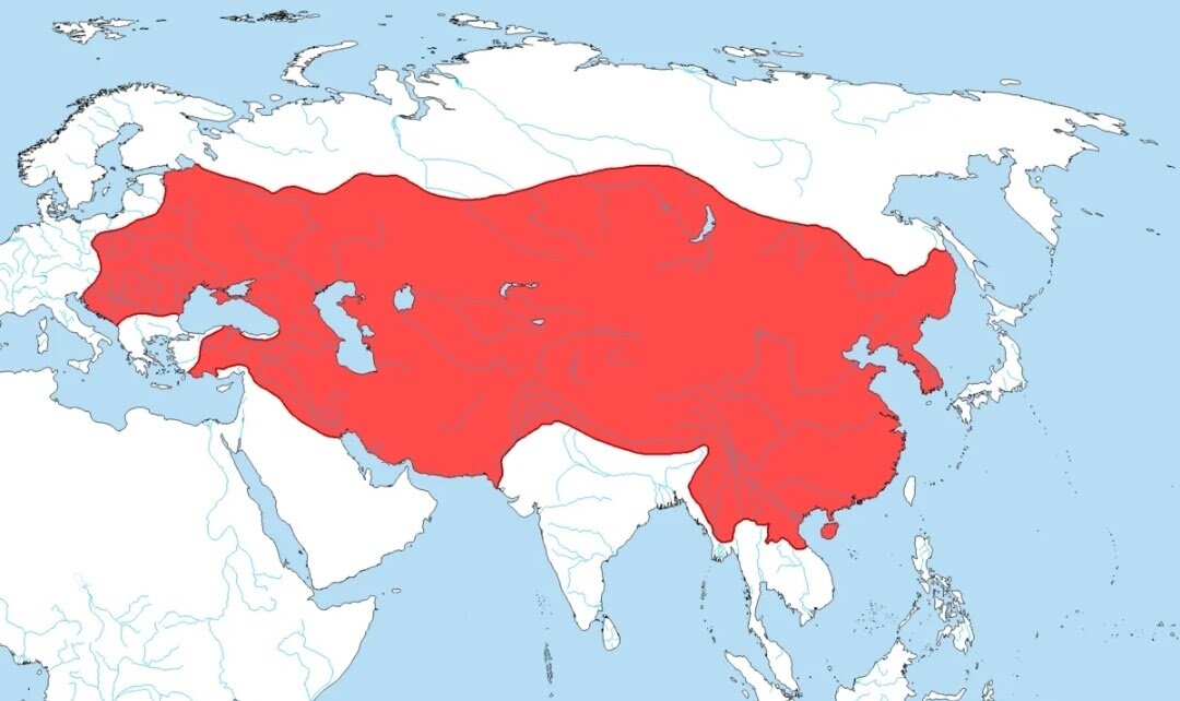 Монгольская империя на пике могущества.
