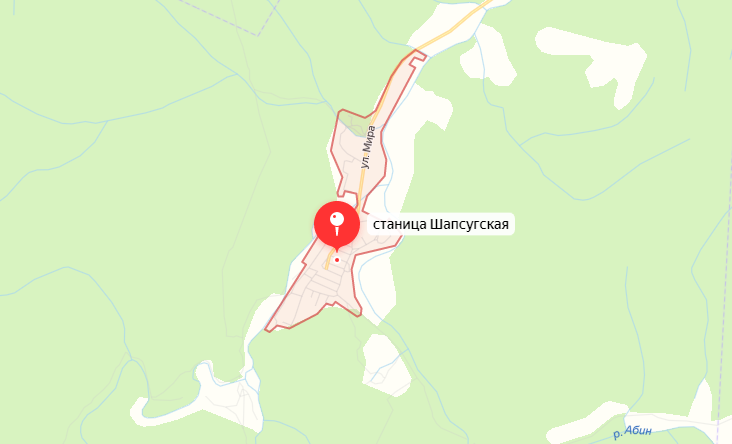 Станица Шапсугская, которая находится в горах