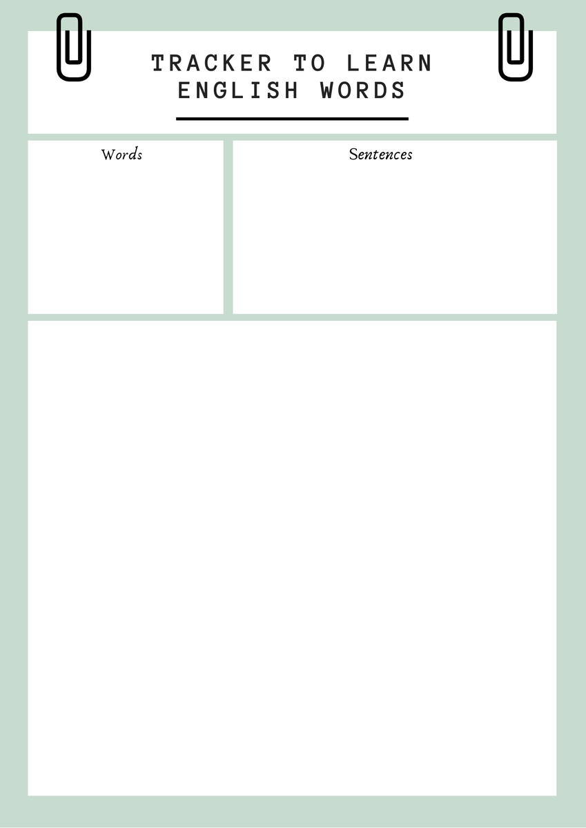 Трекер со словами и предложениями