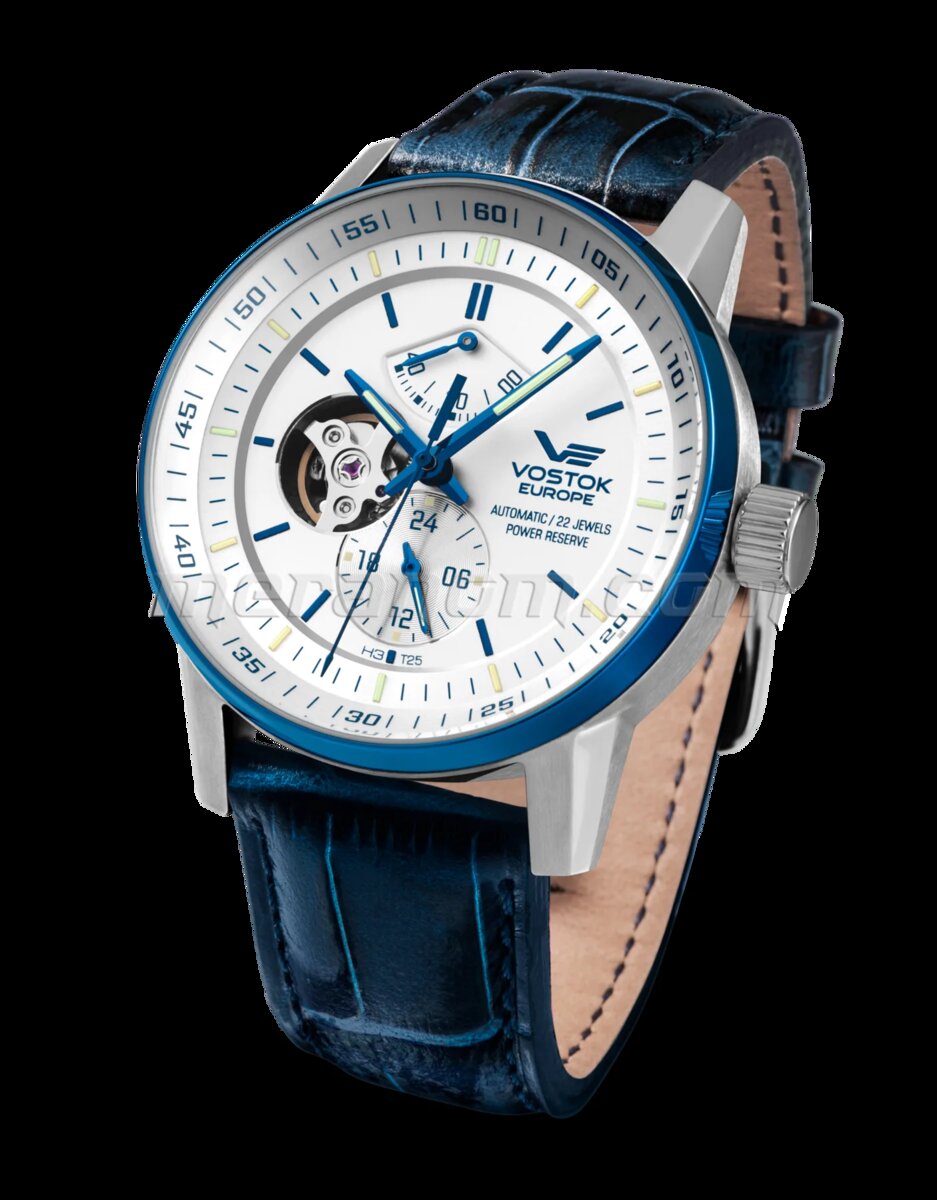 Часы Восток Европа ГАЗ-14 Лимузин, фотография взята с сайта https://meranom.com/ru/vostok-europe/gaz-14-limuzin/vostok-europe-watch-gaz-14-limuzin-power-reserve-open-balance-yn84-565e552.html