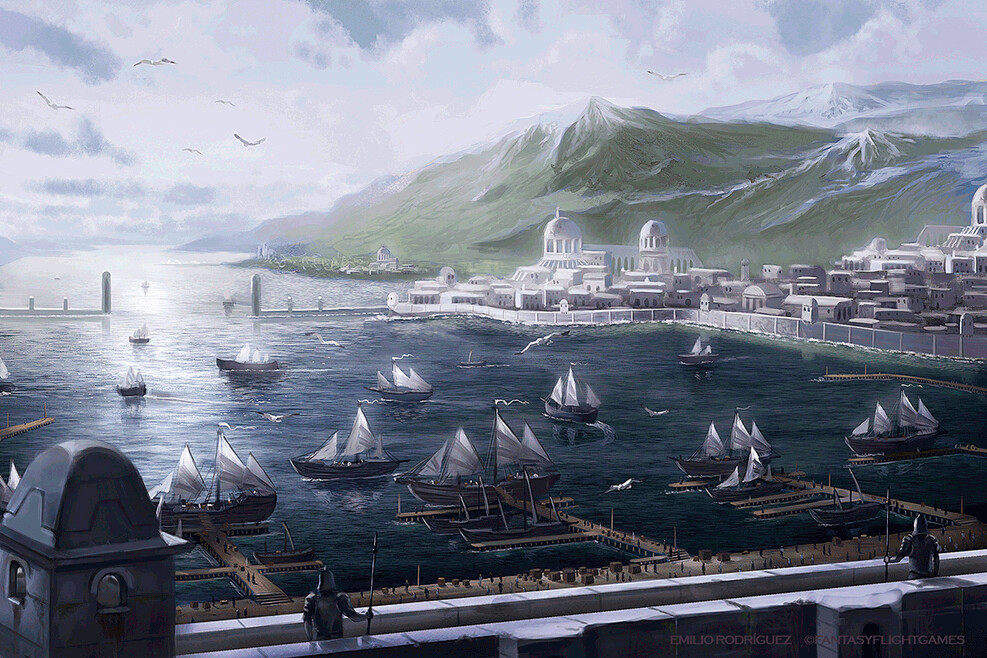 Darek zabrocki художник. скайрим рифтен арт. крепость валинор. гавань арт. тортуга пираты арт.