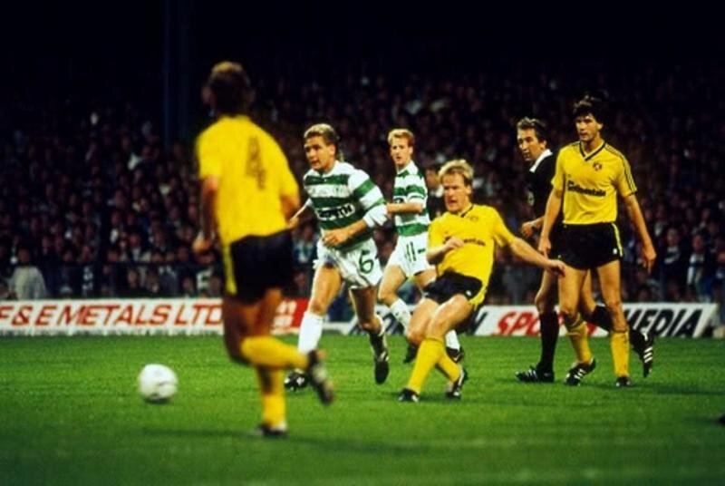 Матч первого раунда Кубка Уефа - 1987-88. Селтик принимает дортмундскую Боруссию