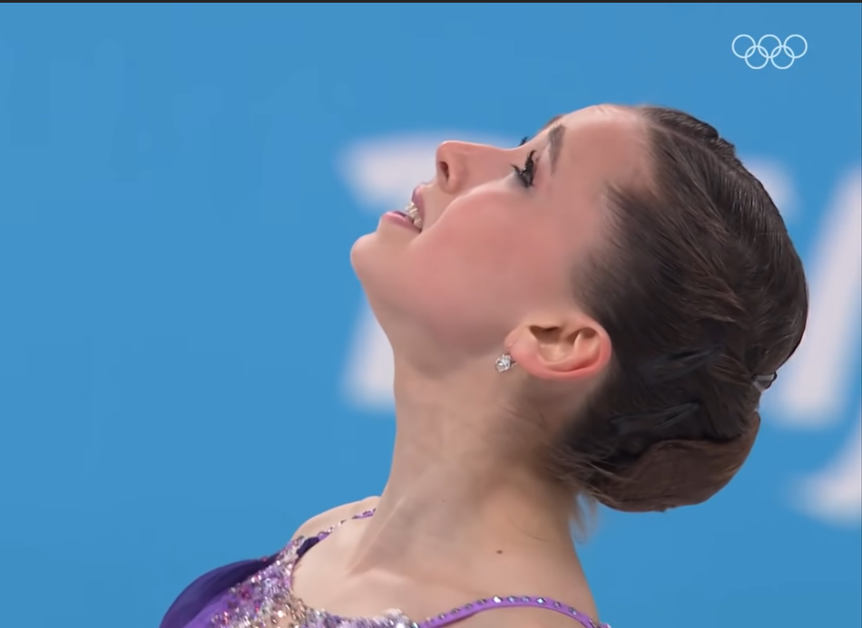 Камилла Валиева. Олимпийские игры Пекин - 2022. Скриншот  Ютуб Канала Olympics 