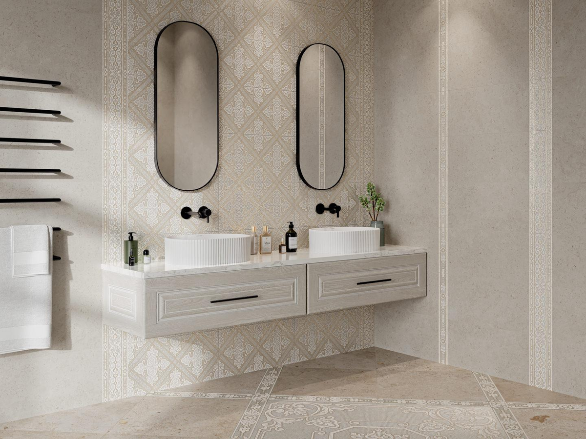 Керамическая плитка KERAMA MARAZZI на стенах и полу - коллекция КАРМУ