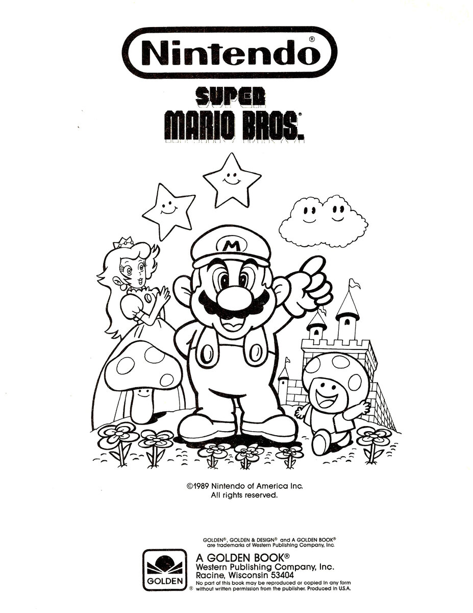 Серия книг "a color / activity book nintendo Super Mario Bros" - это раскраски и задания, которые основаны на игре Super Mario Bros.-1-2