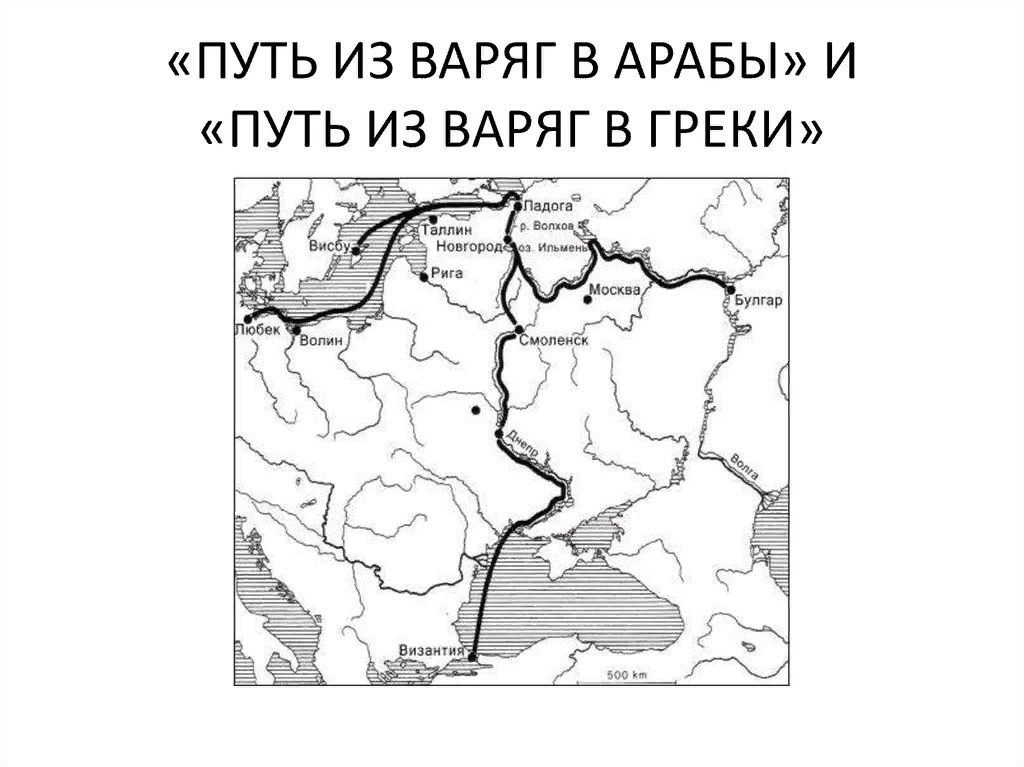 Нарисовать путь из варяг в греки