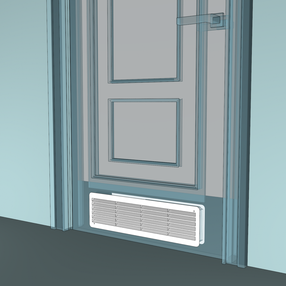 Рис. 3 Переточная решетка в двери