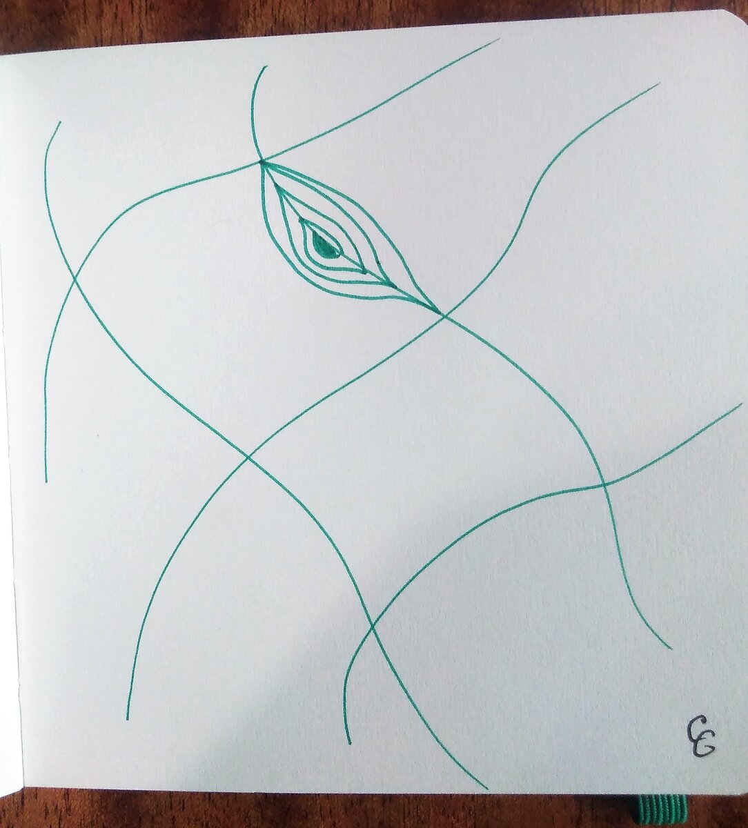 Шаг 2 Превращаем линии в листочки с промощью тангла Aura-leah