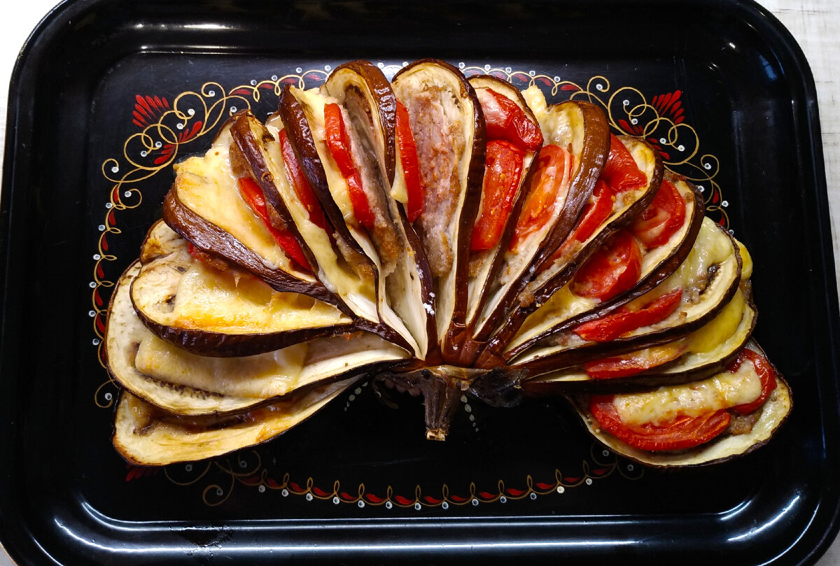 Баклажан в виде гармошки или веера.