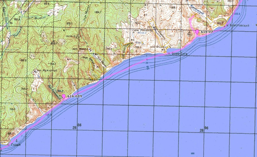 Зун-Кужиртуй - в точке Б16-07П, место стоянки - в точке Б16-07