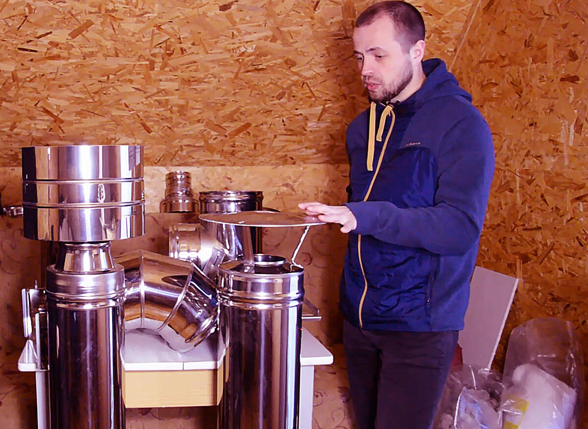 Кадр из моего видео про дефлектор и зонт дымохода