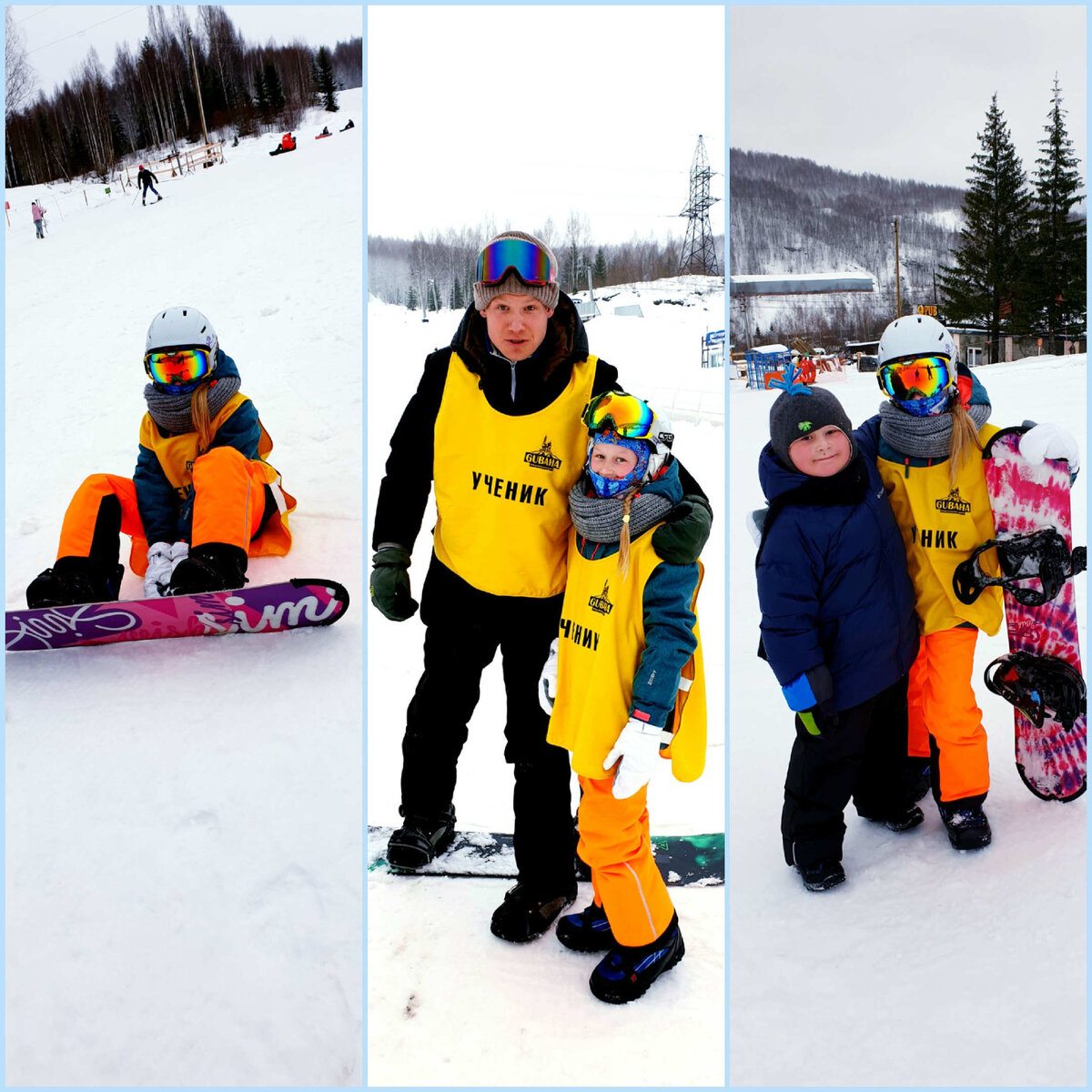 Фото Али Логуновой. Её детям повезло покататься на горнолыжных склонах вместе с исполнителем главной роли в фильме "Последний богатырь"