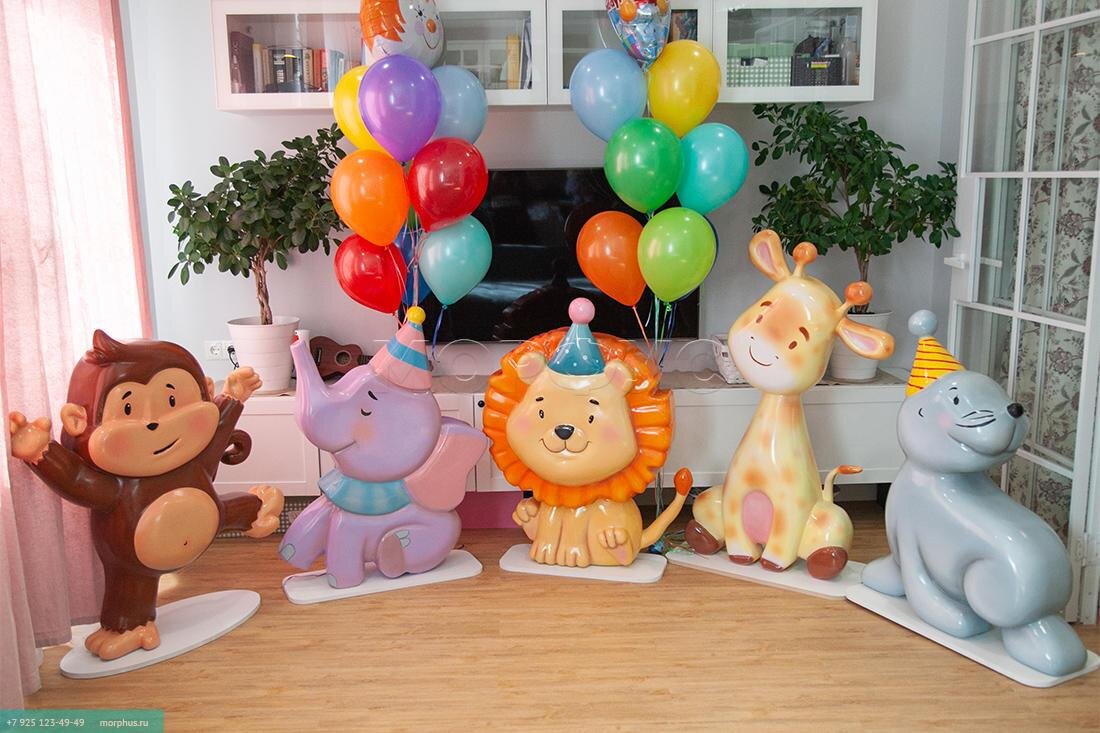 Все зверята для фотозоны в стиле цирк