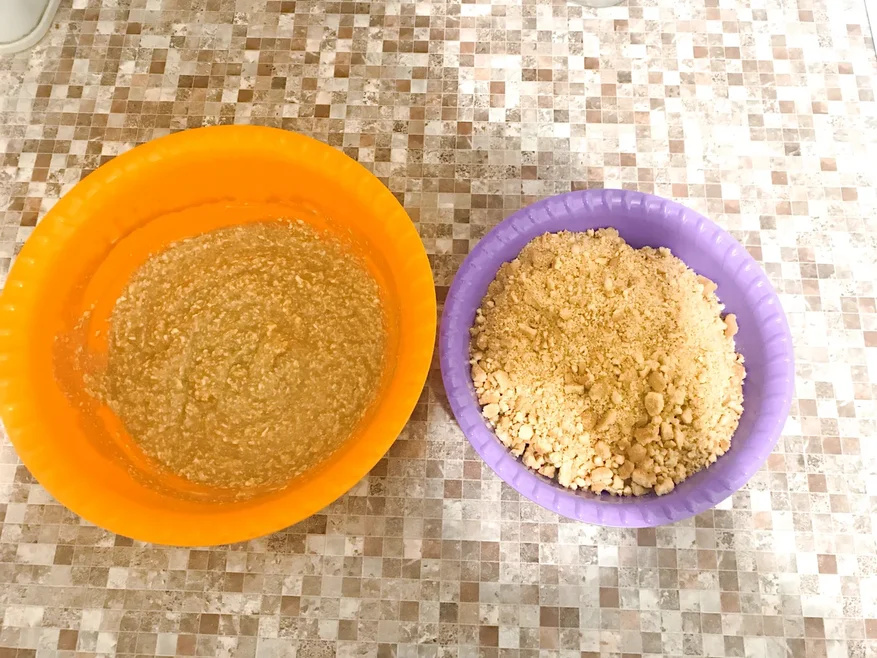 Кусочки печенья покрупнее только плюс - это будет понятно по результату)