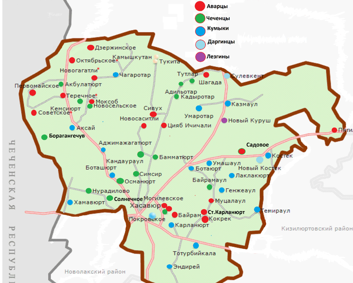 Национальный состав Хасавюртовского района.