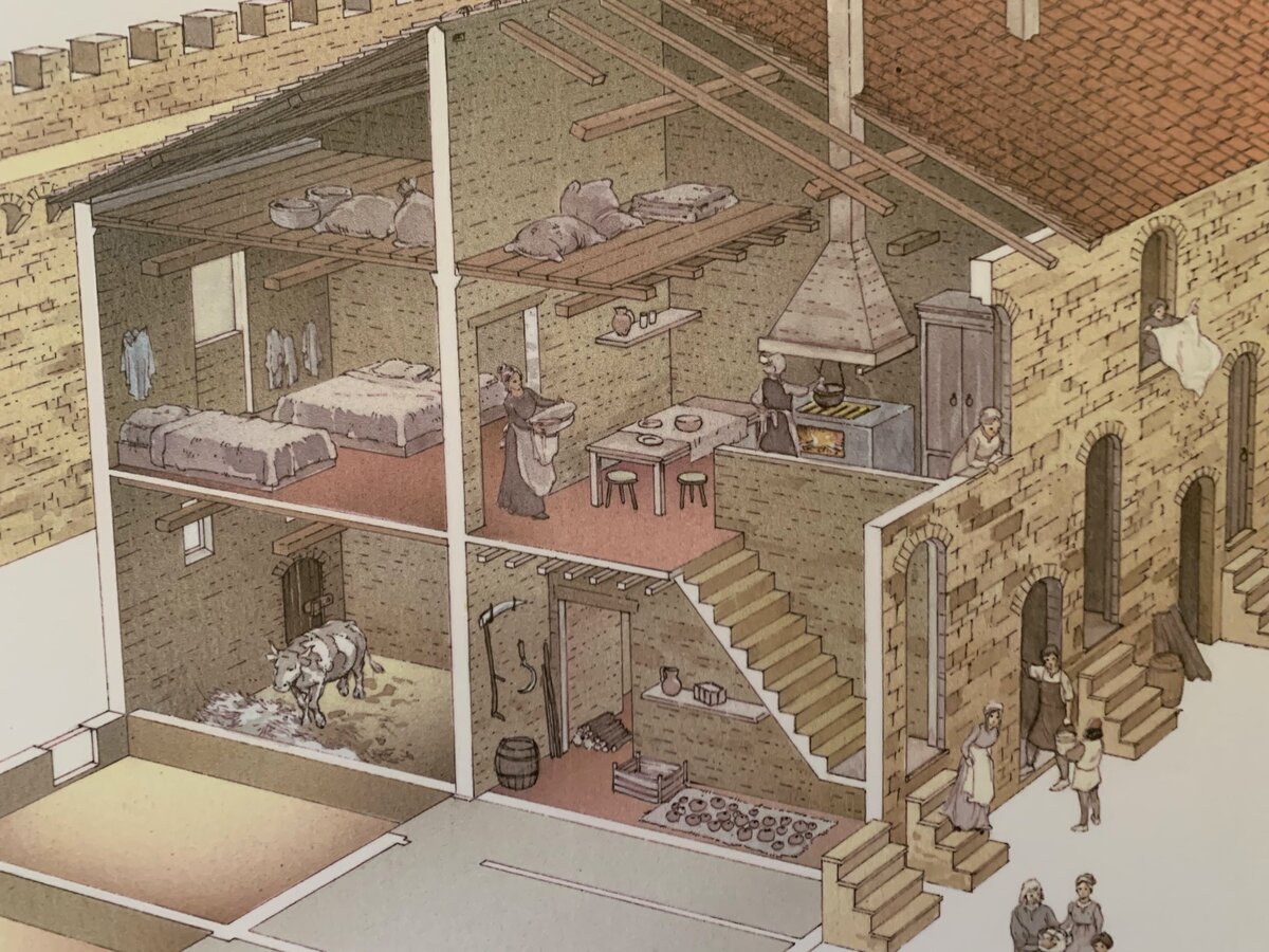 Два входа: один в квартиру, другой в сарай и кладовку.