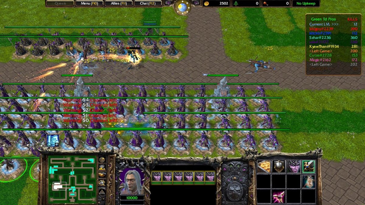 Неофициальная карта режима Tower Defense, скриншот из Warcraft 3: Reforged
