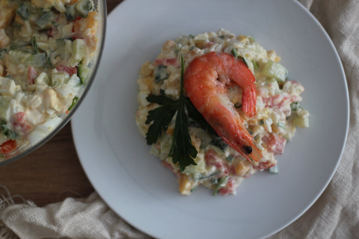 Фото автора. Салат "Экзотика"с манго и форелью