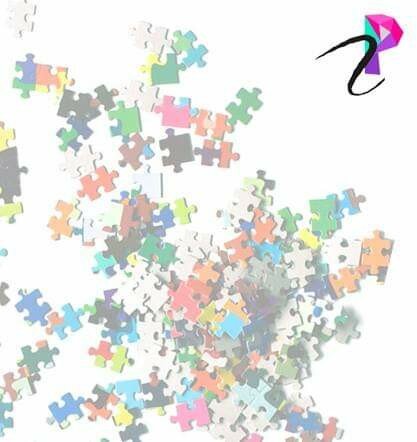 фрагменты разноцветных пазлов