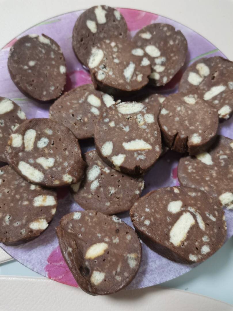 Шоколадная колбаска из печенья и какао – рецепт с фото (+4 рецепта)