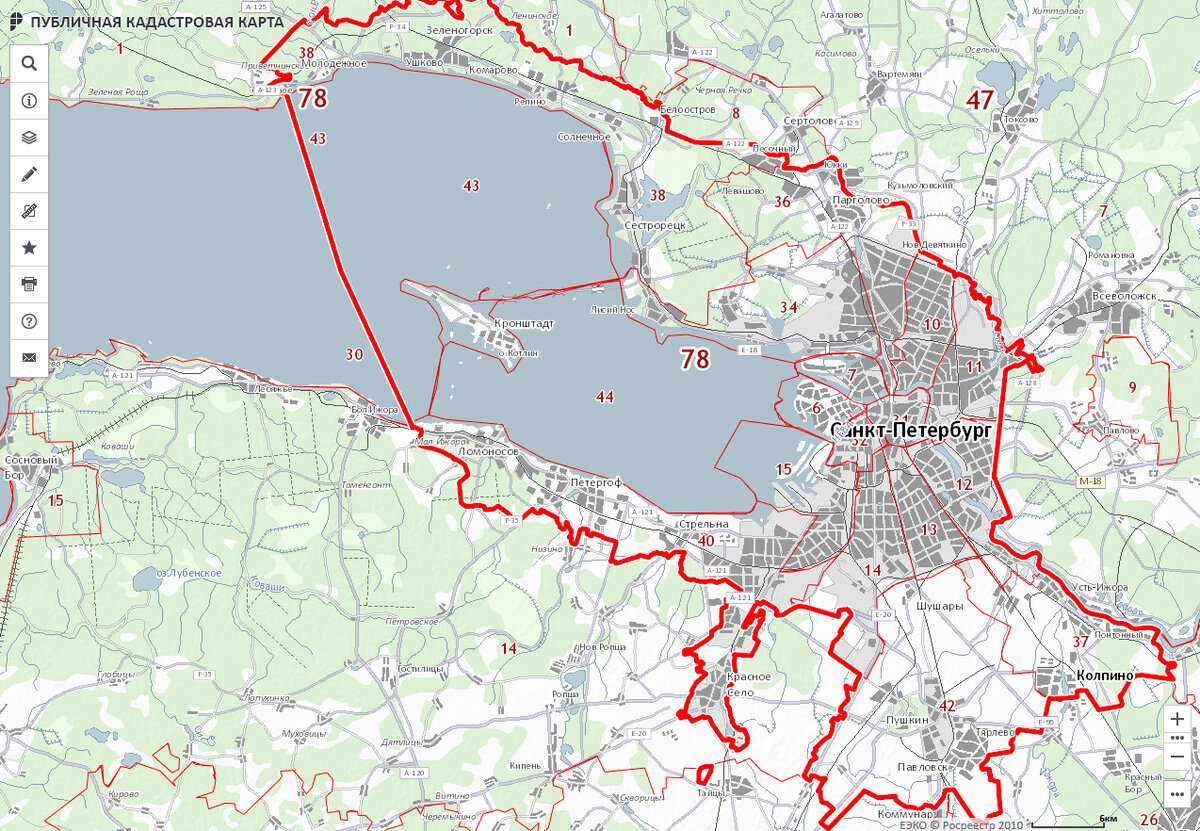 Кадастровая карта санкт петербурга и ленинградской области