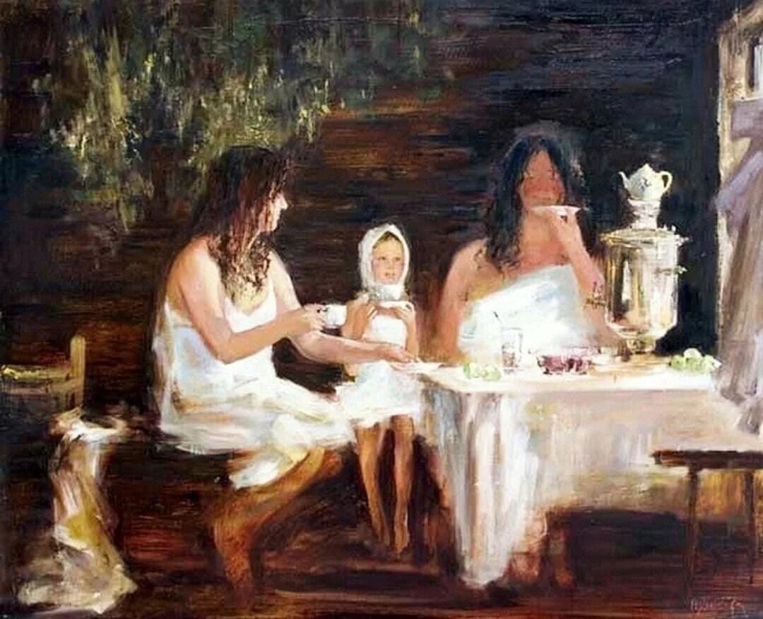 Александр Герасимов. Деревенская баня.