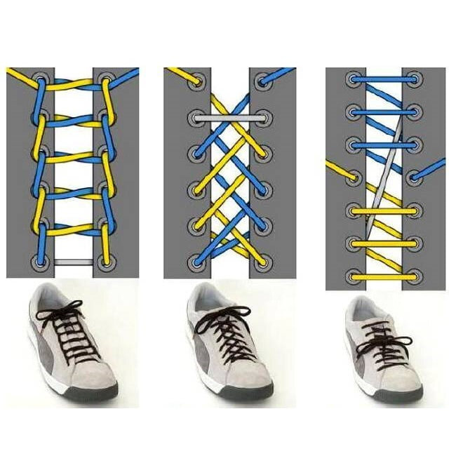 Шнуровка кроссовок варианты с 5 дырками