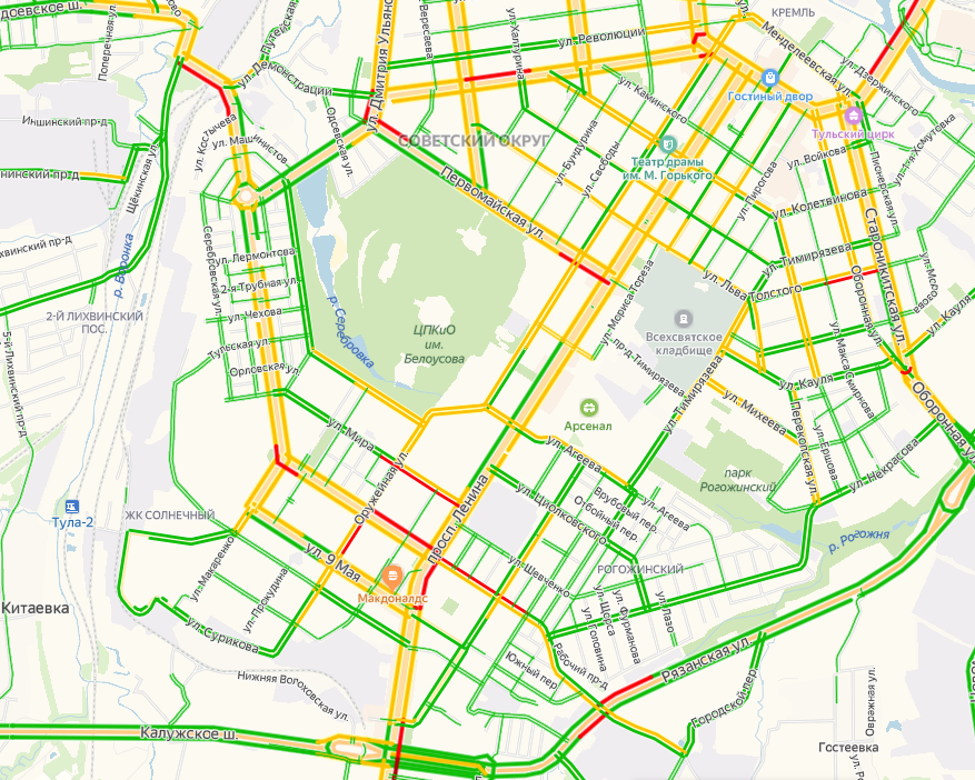 Пробки тула на карте в туле сейчас. Пробки Тула. Пробки в Туле сейчас.