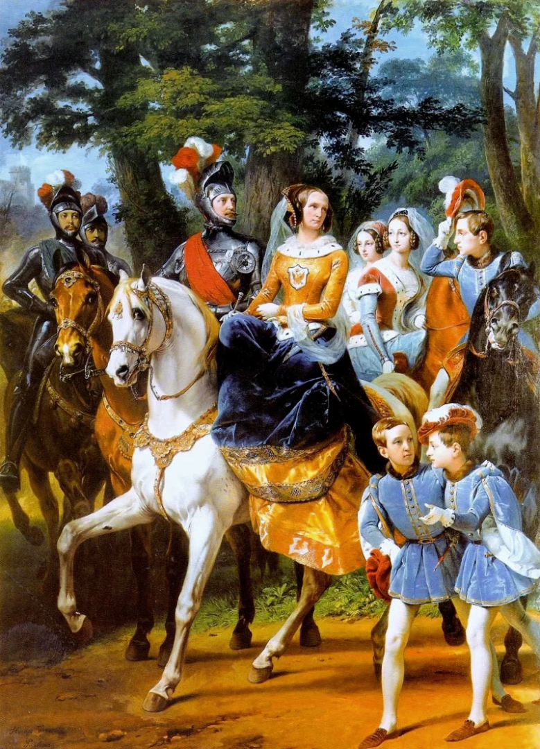 Царскосельская карусель. Худ. - Орас Верне. 1842 г. 