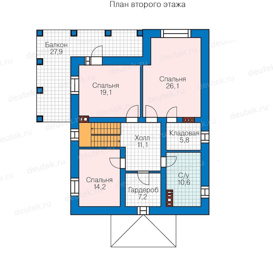 Готовый проект дома 192 м2 с большим балконом DT0134B. | DEUTEK -  проектирование домов | Дзен