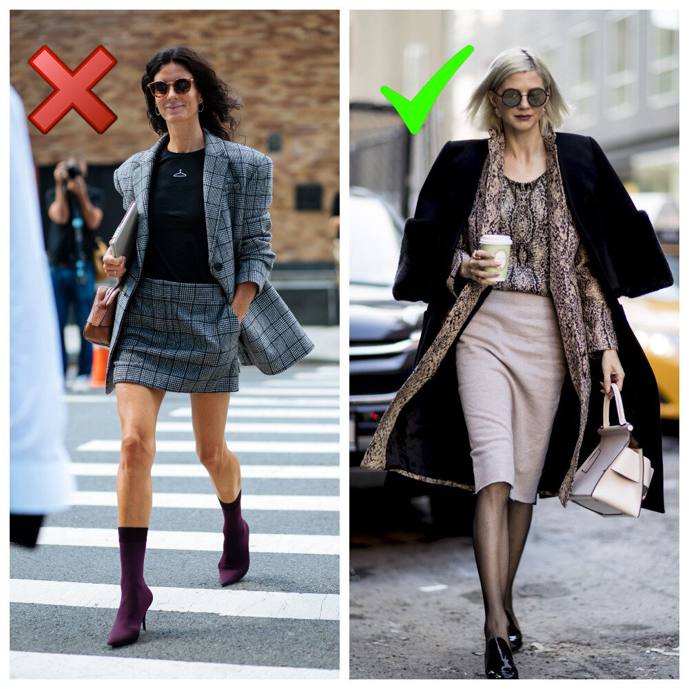 Оптимальная длина юбки — до колена или чуть выше.