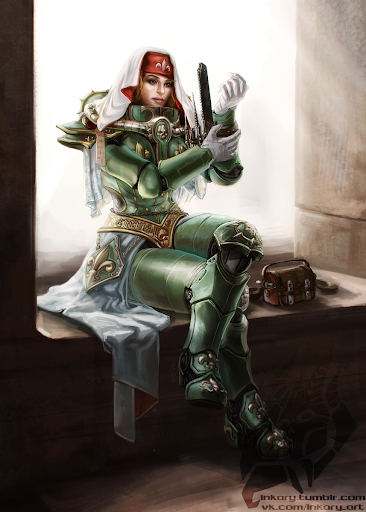 Вот Сестра-Госпитальер. И если это на ней - не боевая броня, то... Я даже не знаю...